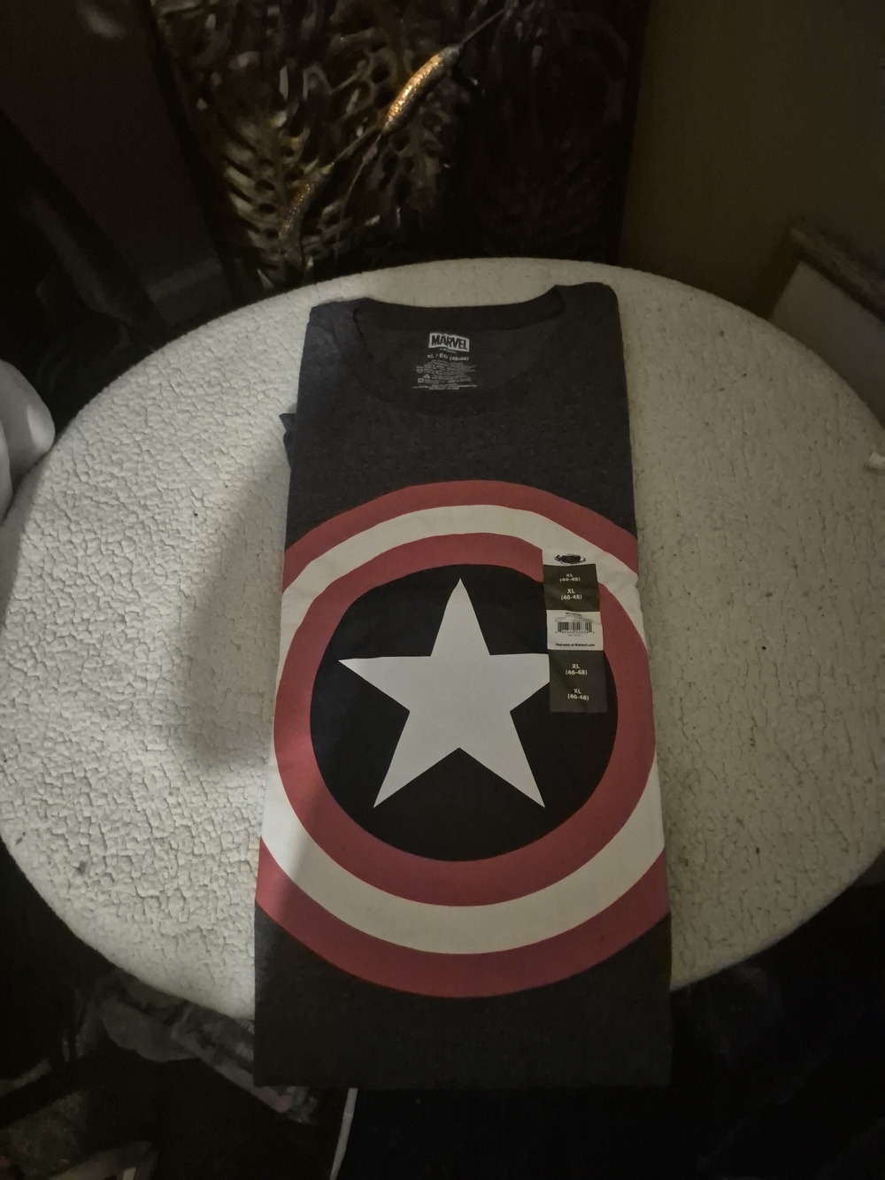 Marvel Men’s Captain America Shield Tee — Dark Gray with Red & White